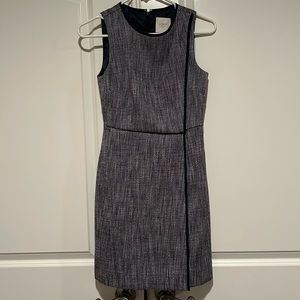 Navy blue tweed sleeveless dress